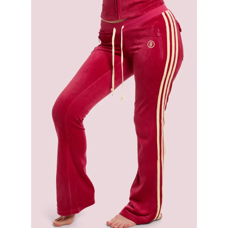 Strawberry-Pink-Body-Velour-Track-Pants-Body-by-Raven-Tracy.webp Body By Raven Red Body Velour Track Pants - Image 1
