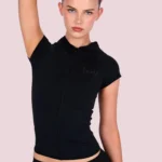 BODY BY RAVEN BODY BASICS SHORT SLEEVE HOODIE (MIDNIGHT BLACK)