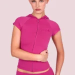 BODY BY RAVEN BODY BASICS SHORT SLEEVE HOODIE (FUCHSIA)